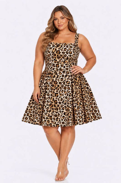 Plus Size Mini Short Summer Dress Solid Print