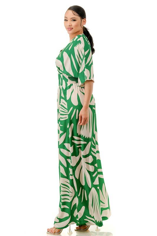 Plus Front Zip Elastic Back Wide Palazzo Jumpsuit\