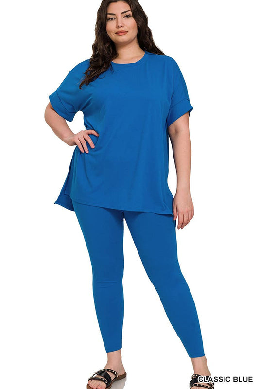 Plus Brushed Dty Microfiber Loungewear Set